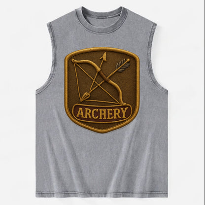 Bow and arrow crossed - archery enthusiast - Vintage Washed Tank - Grey