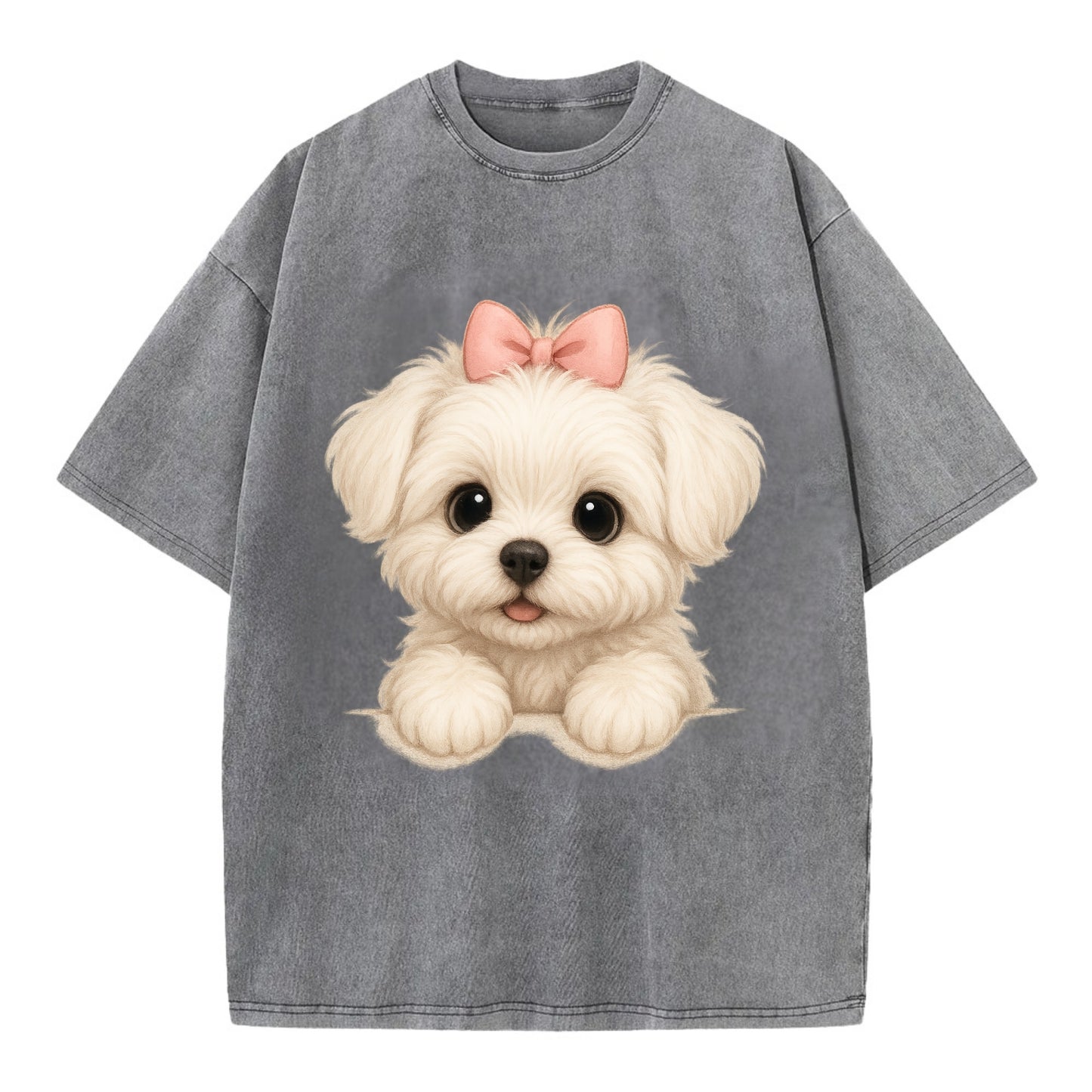 Maltese  - Vintage T-shirt - Grey