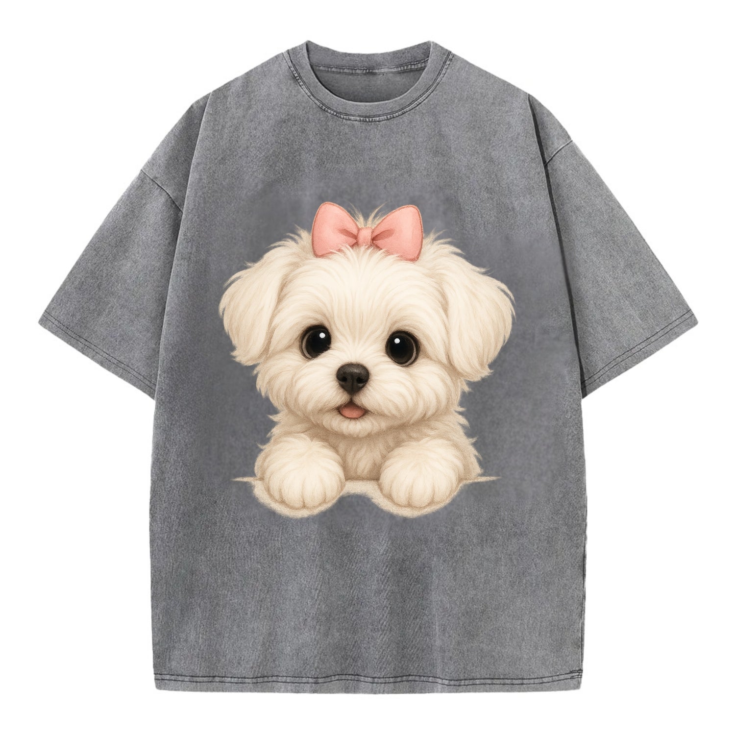 Maltese  - Vintage T-shirt - Grey