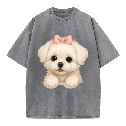 Maltese  - Vintage T-shirt - Grey