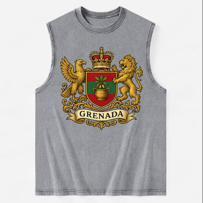 Grenada Heritage Badge  - Vintage Washed Tank - Grey