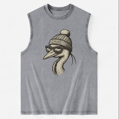 Toledo Great Blue Heron wearing Toledo b - Vintage Washed Tank - Grey