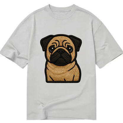 Pug - Contemporary wrinkled design with - Classic T-shirt - Grey