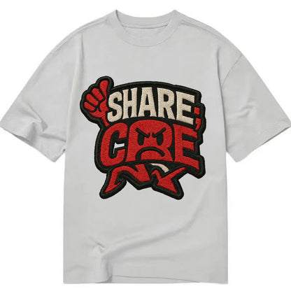 SHARE;CARE TOO MUCH Oversharer Green Hat - Classic T-shirt - Grey