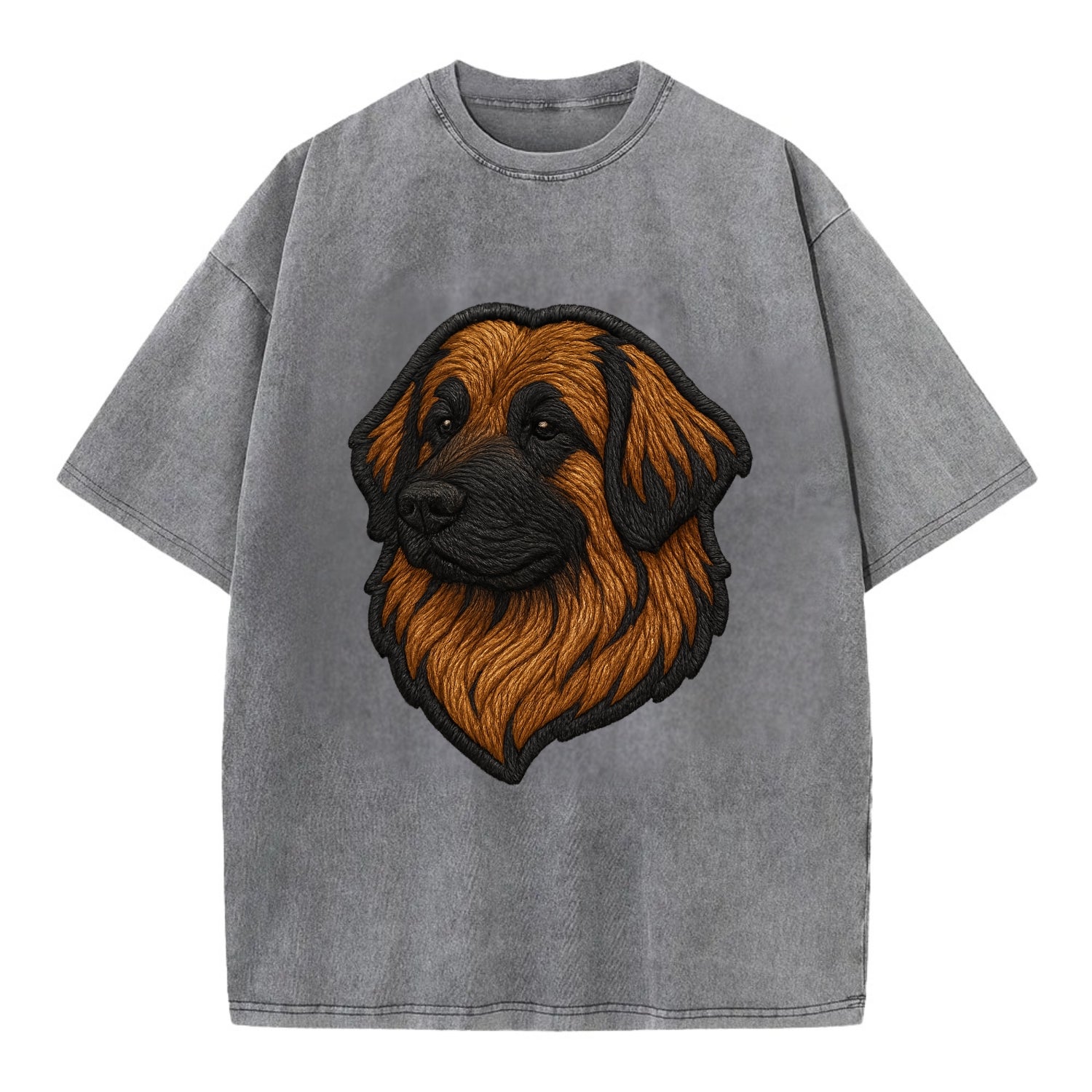 Leonberger - Contemporary lion-mane desi - Vintage T-shirt - Grey