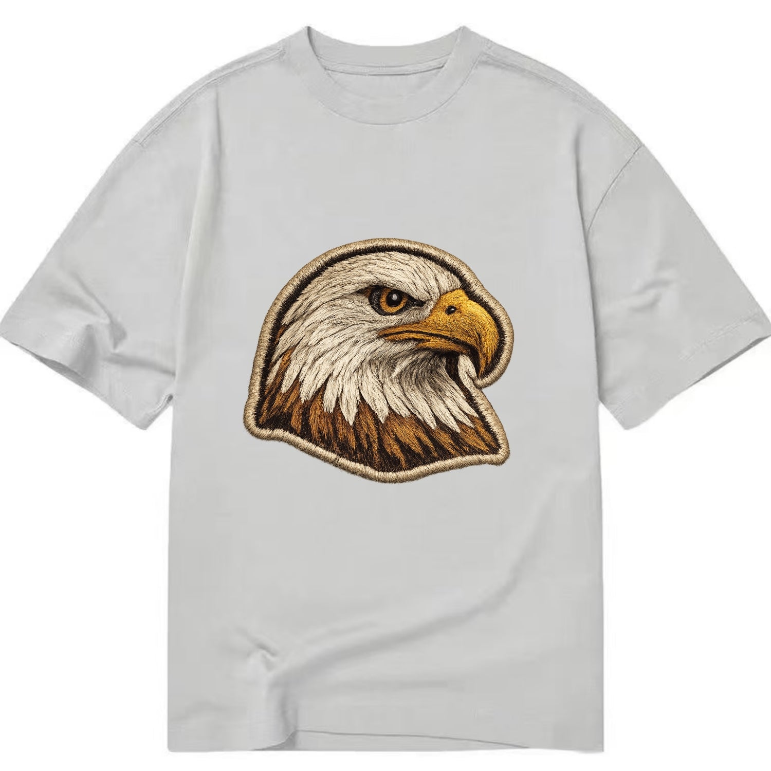 EAGLE HEAD PROFILE - majestic bald eagle in brown, white and gold , American pride - Classic T-shirt - Grey