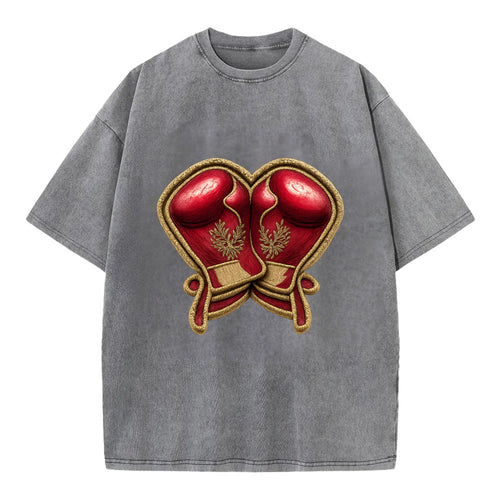 BOXING GLOVES - red boxing gloves crossed in crimson - Vintage T-shirt