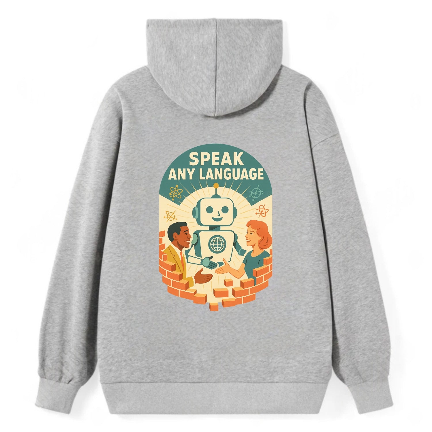 Language learning AI breaking down barriers - "Speak Any Language" - - Classic Pullover Hoodie - Grey