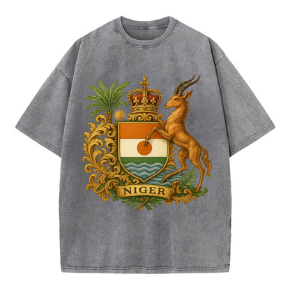 Niger Heritage Badge  - Vintage T-shirt - Grey