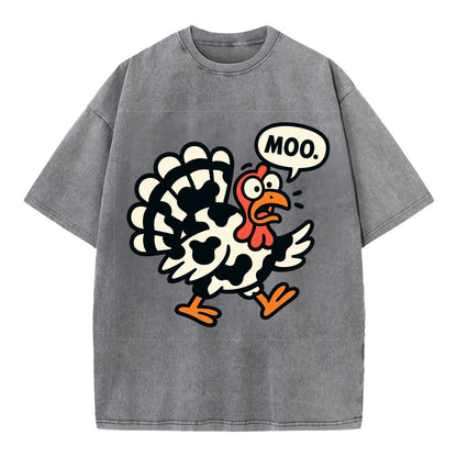Mooing Turkey - Vintage T-shirt - Grey