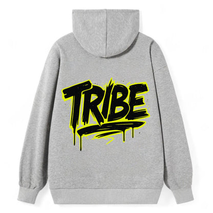 Bold typography design - "TRIBE" - your community, your group - Classic Pullover Hoodie - Grey