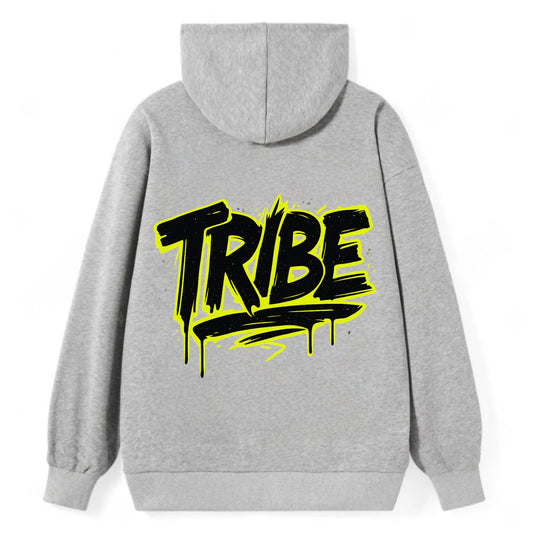 Bold typography design - "TRIBE" - your community, your group - Classic Pullover Hoodie - Grey