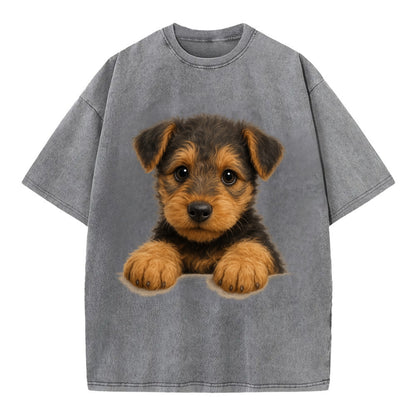 Airedale Terrier  - Vintage T-shirt - Grey