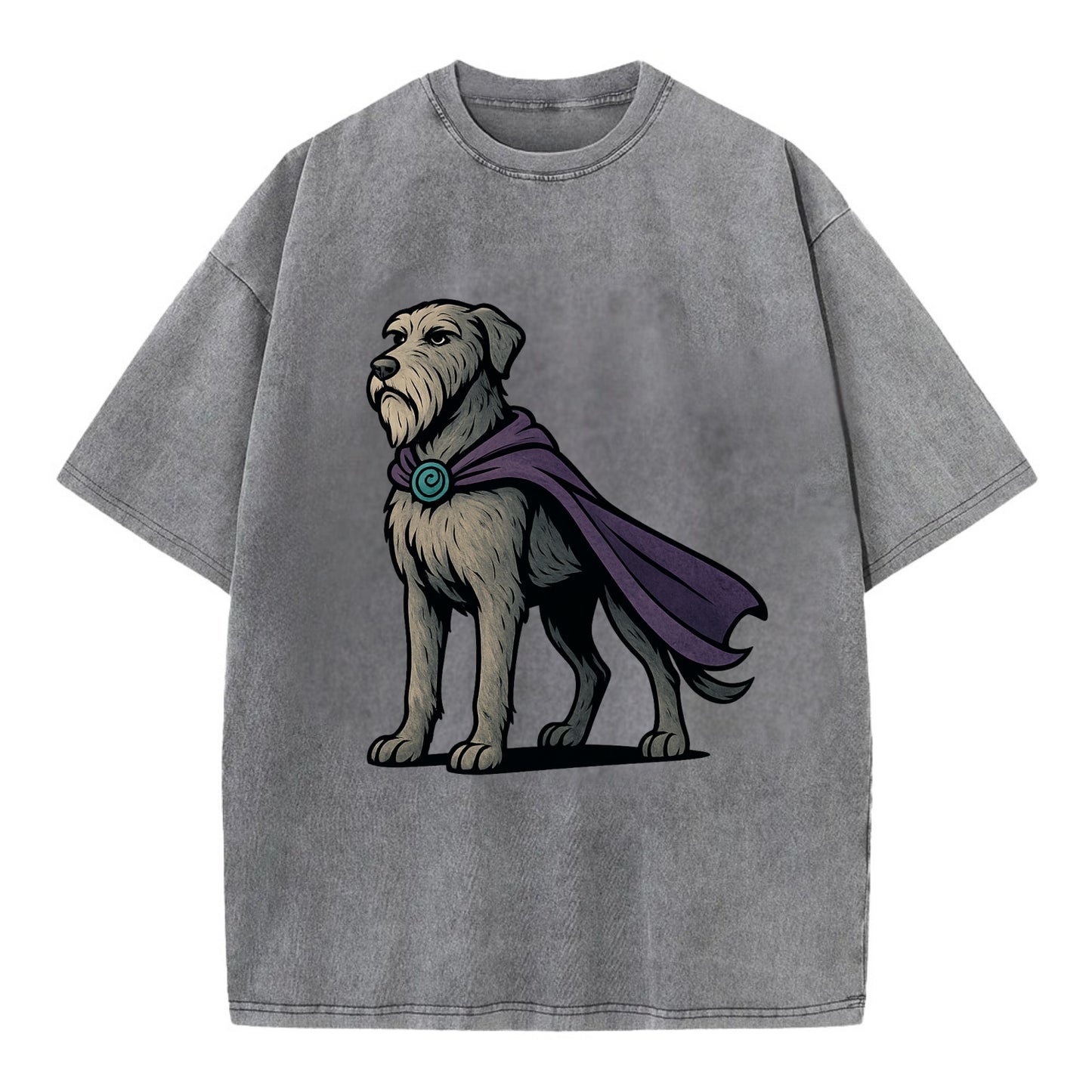 Irish Wolfhound Mystic Hero  - Vintage T-shirt - Grey