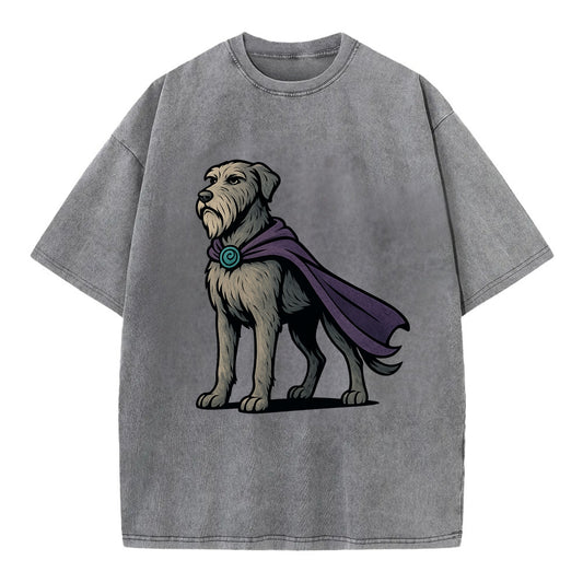 Irish Wolfhound Mystic Hero  - Vintage T-shirt - Grey