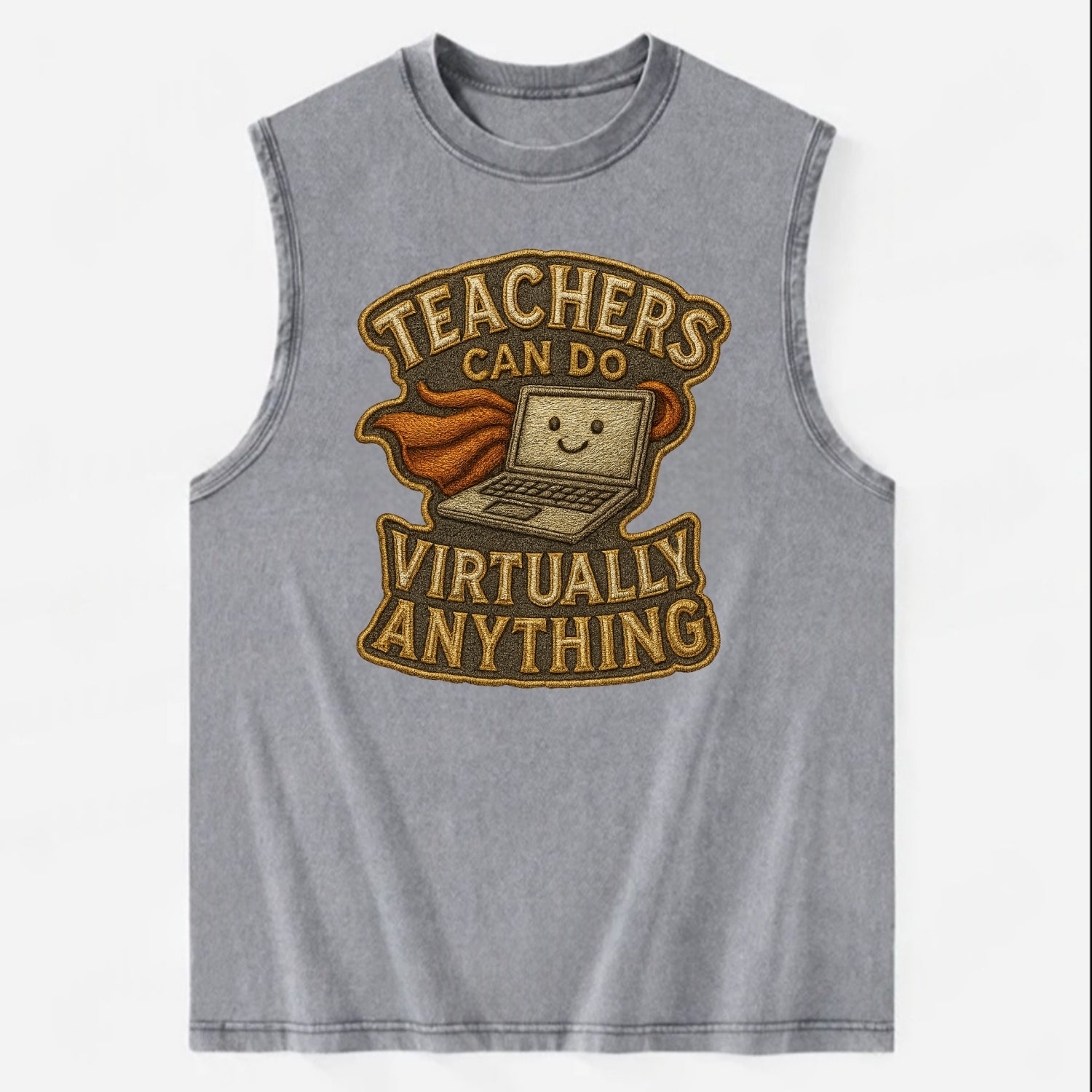 Teachers Can Do Virtually Anything  - Vintage Washed Tank - Grey