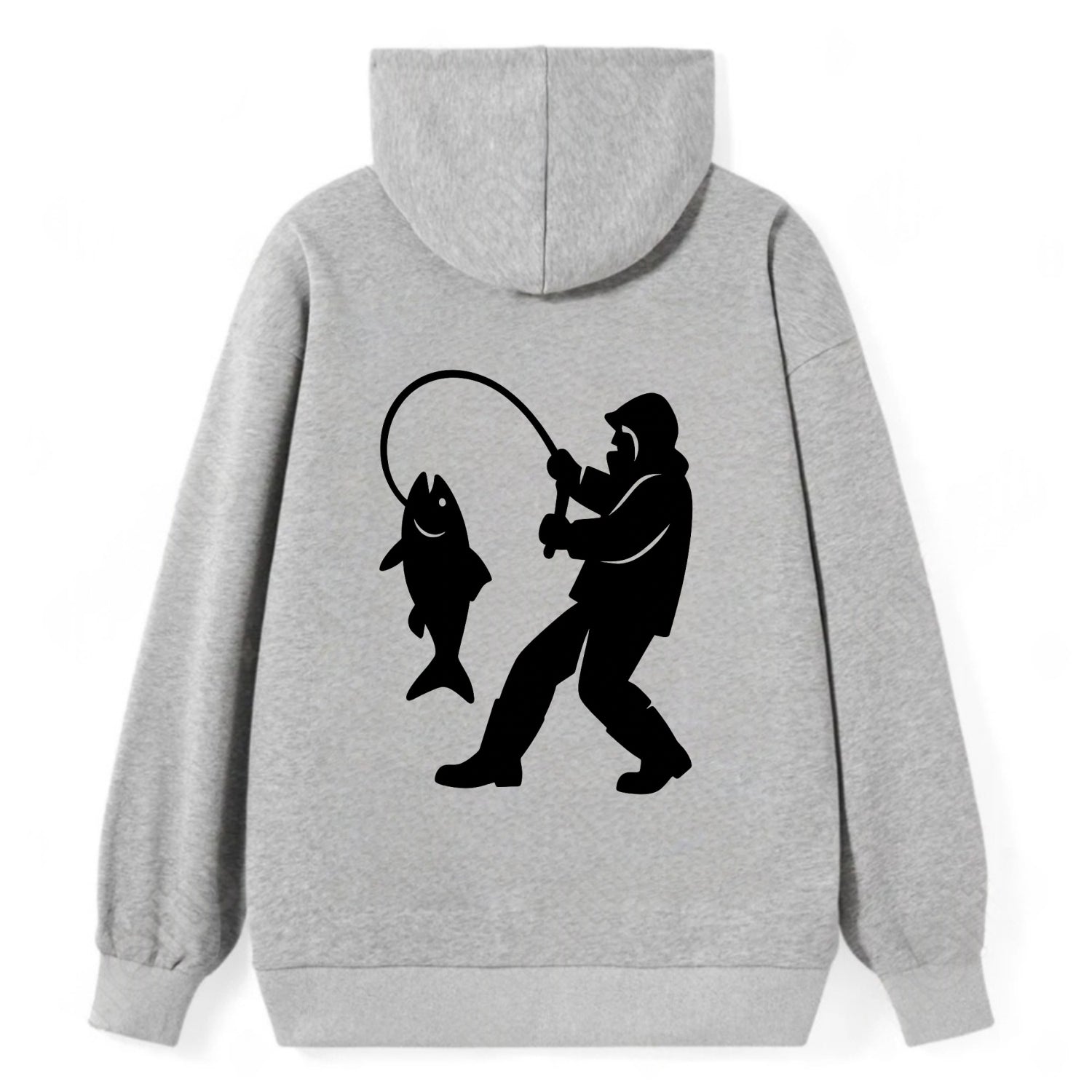 Alaskan fisherman hauling catch - Classic Pullover Hoodie - Grey
