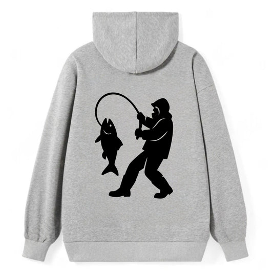 Alaskan fisherman hauling catch - Classic Pullover Hoodie - Grey