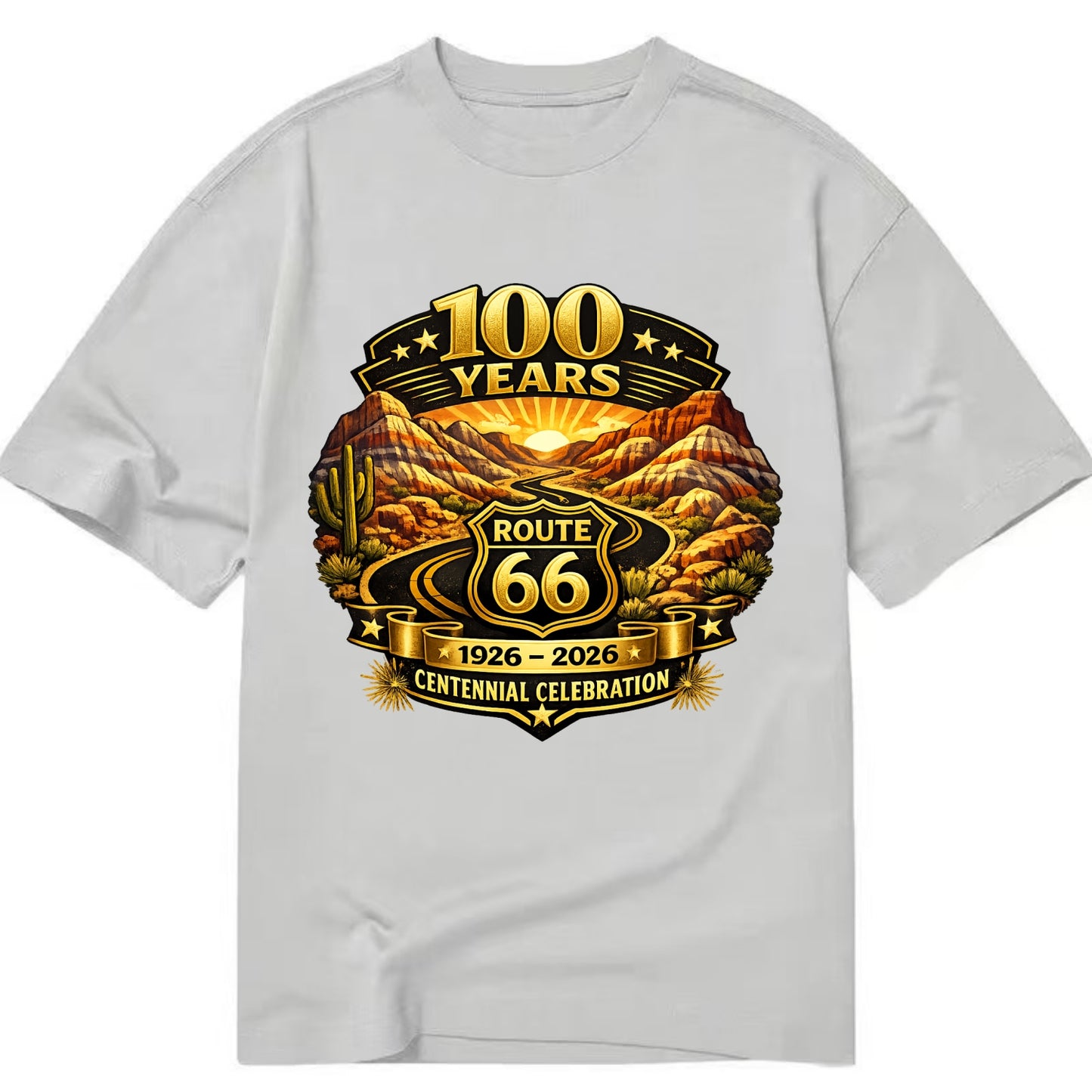PAINTED DESERT | Colorful desert landscape | Route 66 winding through | Natural - Classic T-shirt - Grey