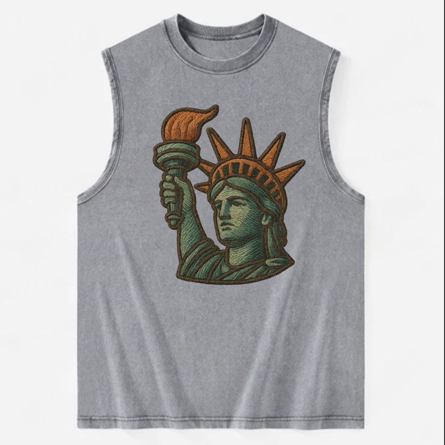 Statue of Liberty  - Vintage Washed Tank - Grey