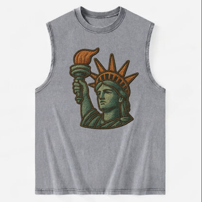 Statue of Liberty  - Vintage Washed Tank - Grey