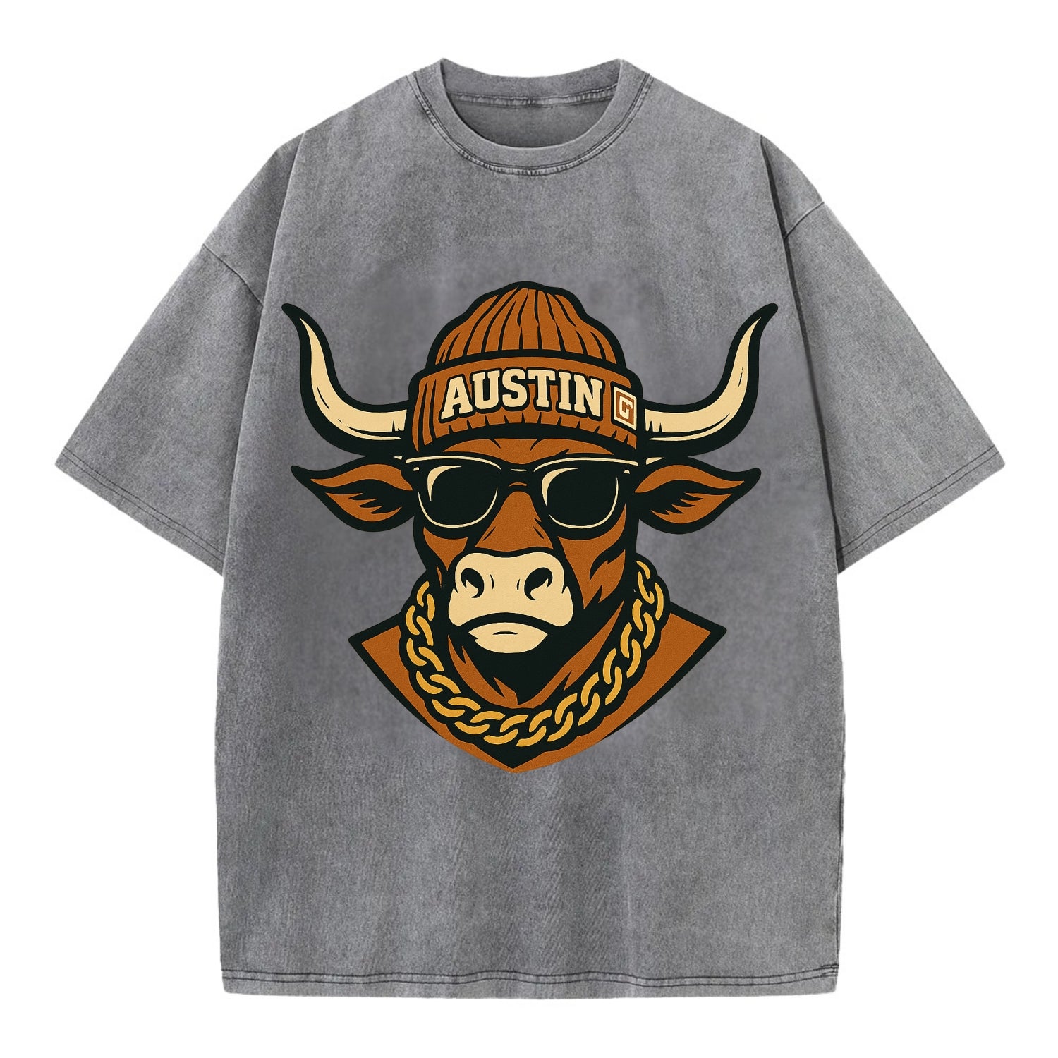Austin Longhorn - Vintage T-shirt - Grey