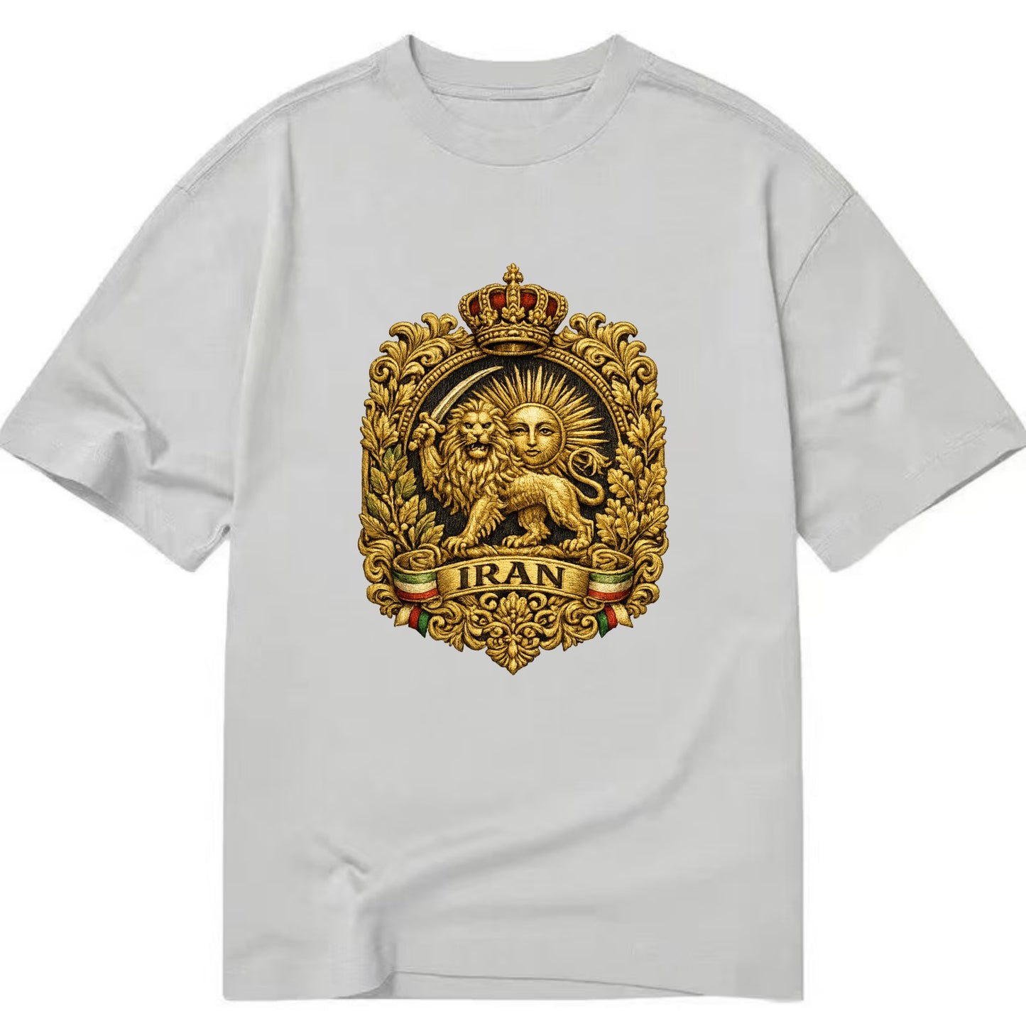 Iran Lion Sun Badge - Classic T-shirt - Grey