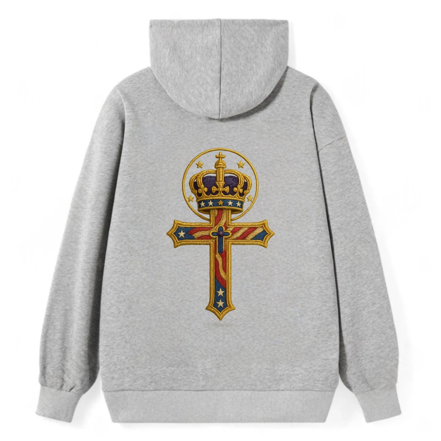 Cross and Crown  - Classic Pullover Hoodie - Grey