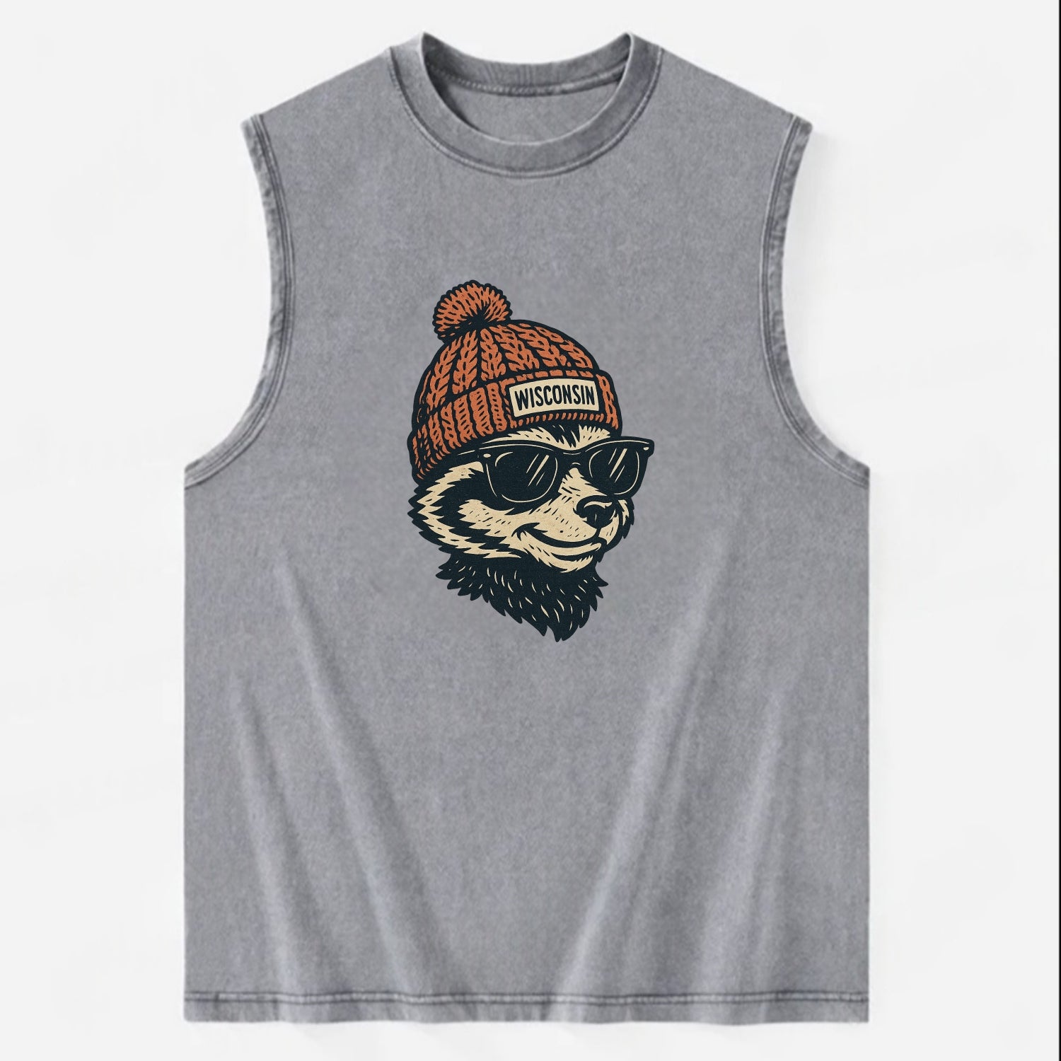 Madison Badge - Vintage Washed Tank - Grey
