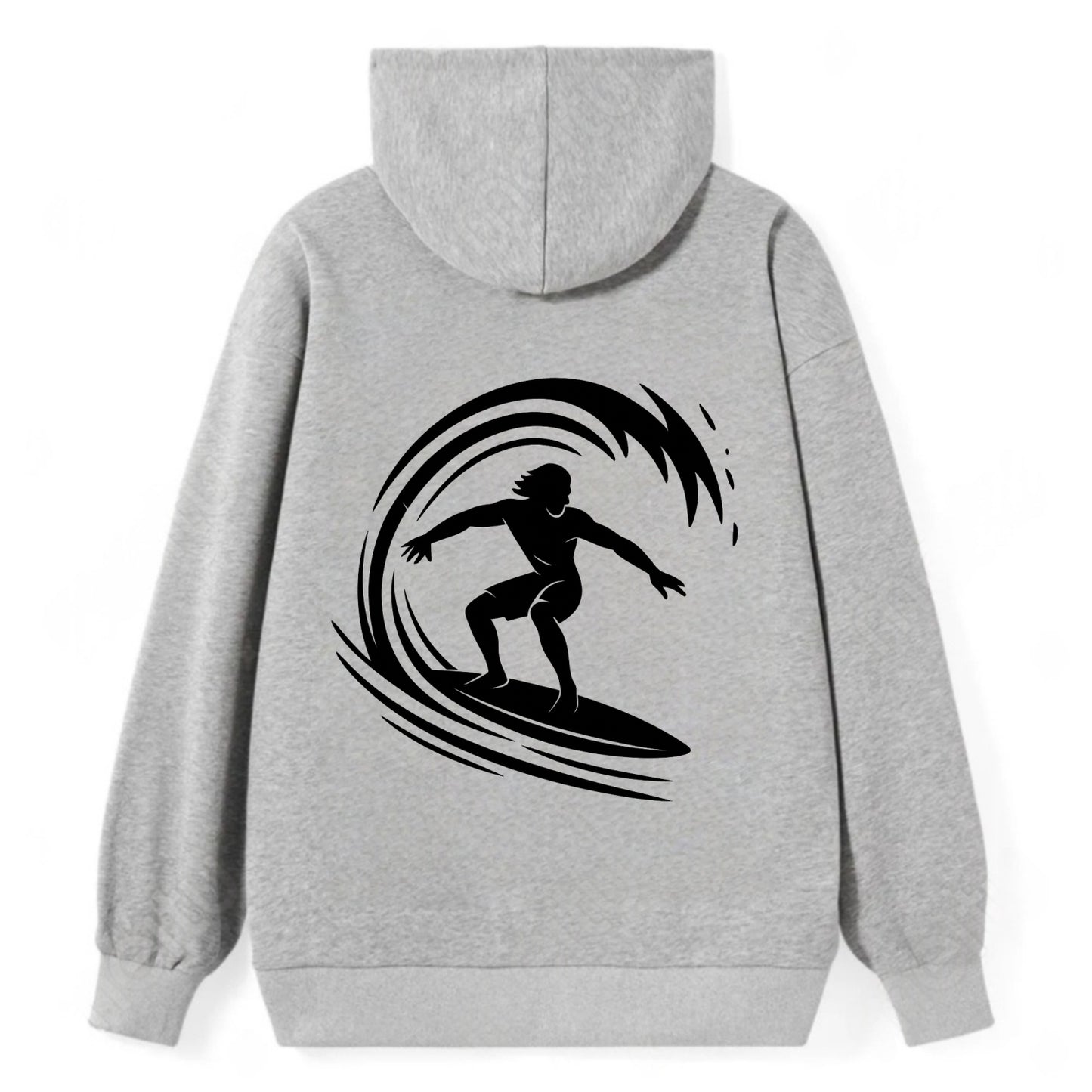 Hawaiian surfer riding big wave - Classic Pullover Hoodie - Grey