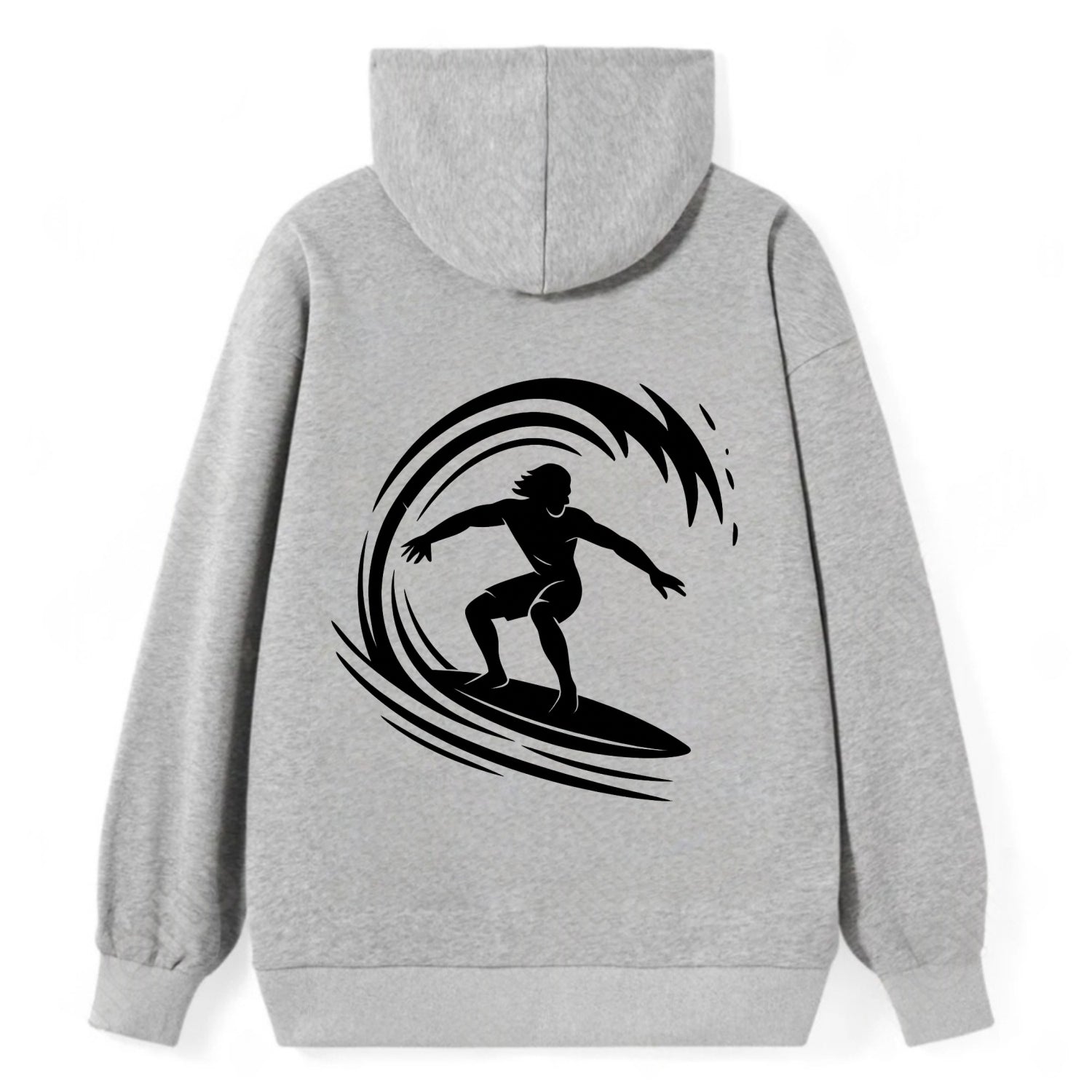 Hawaiian surfer riding big wave - Classic Pullover Hoodie - Grey