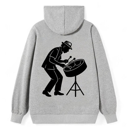 Steel drum player Caribbean rhythm - Classic Pullover Hoodie - Grey