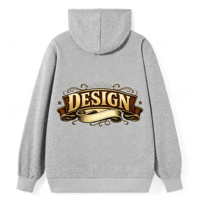Bold typography design - "DESIGN" - intentional creation, aesthetic - Classic Pullover Hoodie - Grey