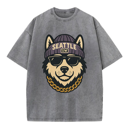 Seattle Husky - Vintage T-shirt - Grey