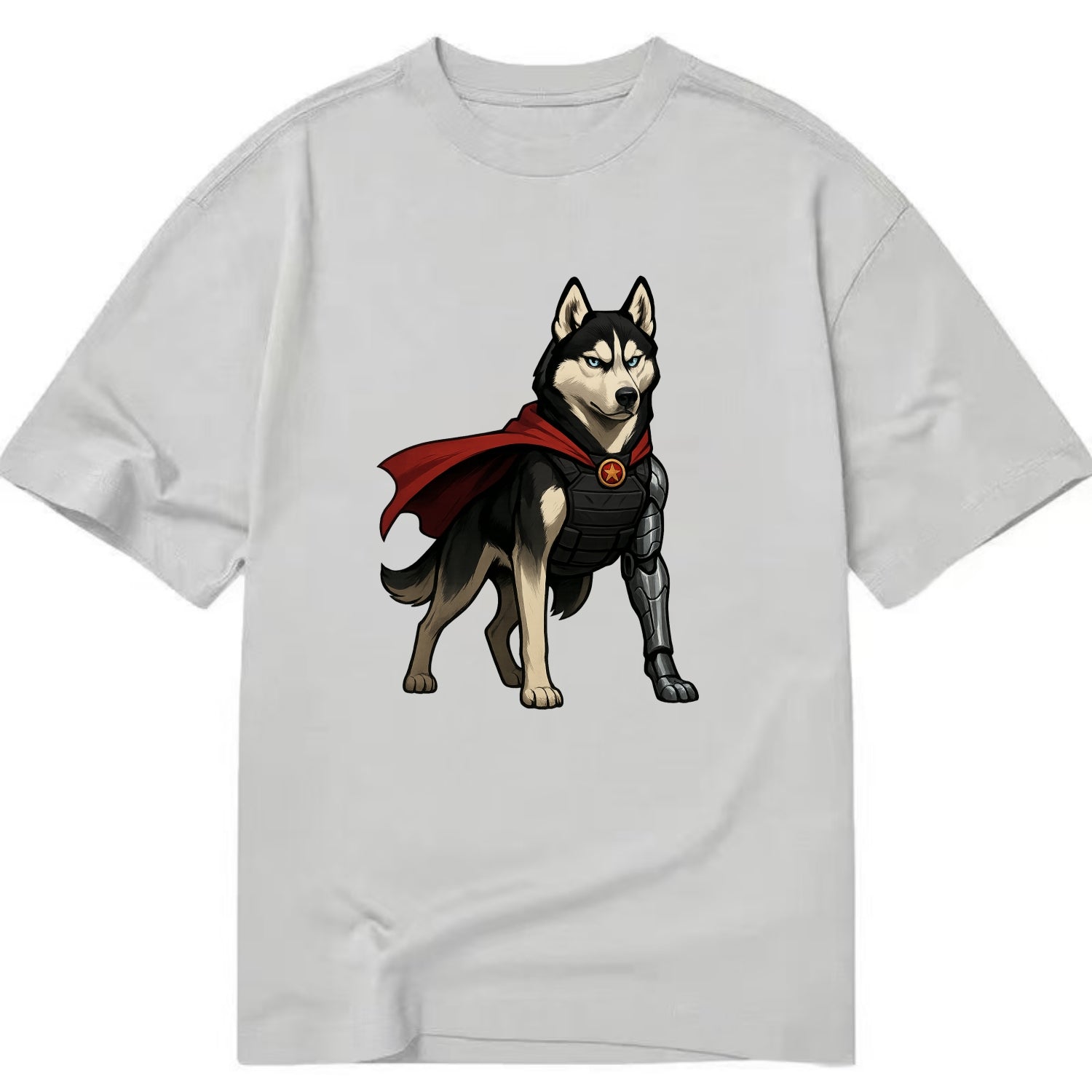 Siberian Husky Winter Soldier  - Classic T-shirt - Grey