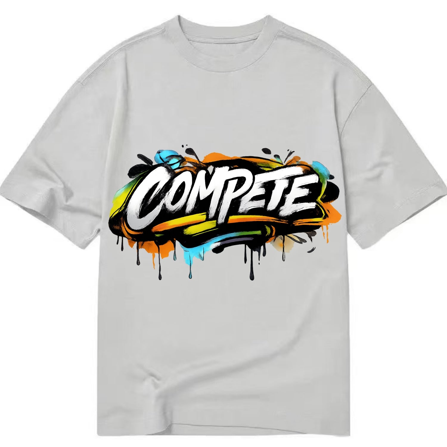 Bold typography design - "COMPETE" - competitive spirit, love the game - Classic T-shirt - Grey