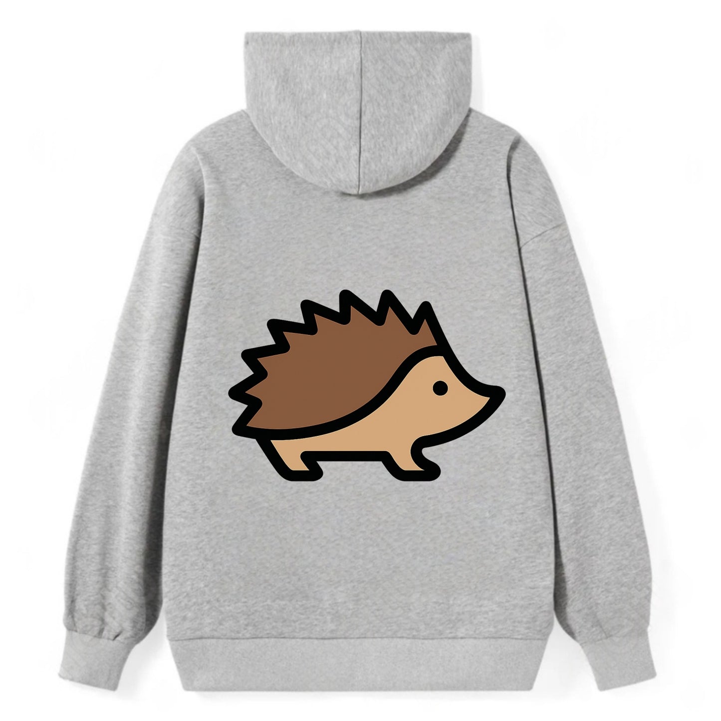 Hedgehog - Brown spiky back flat side profile - Classic Pullover Hoodie - Grey