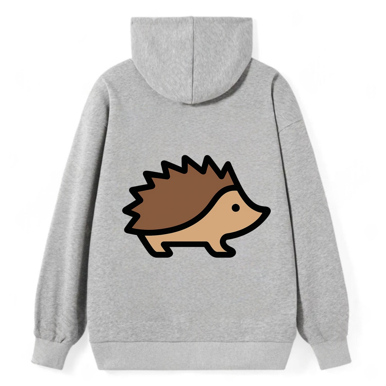 Hedgehog - Brown spiky back flat side profile - Classic Pullover Hoodie - Grey