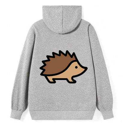 Hedgehog - Brown spiky back flat side profile - Classic Pullover Hoodie - Grey