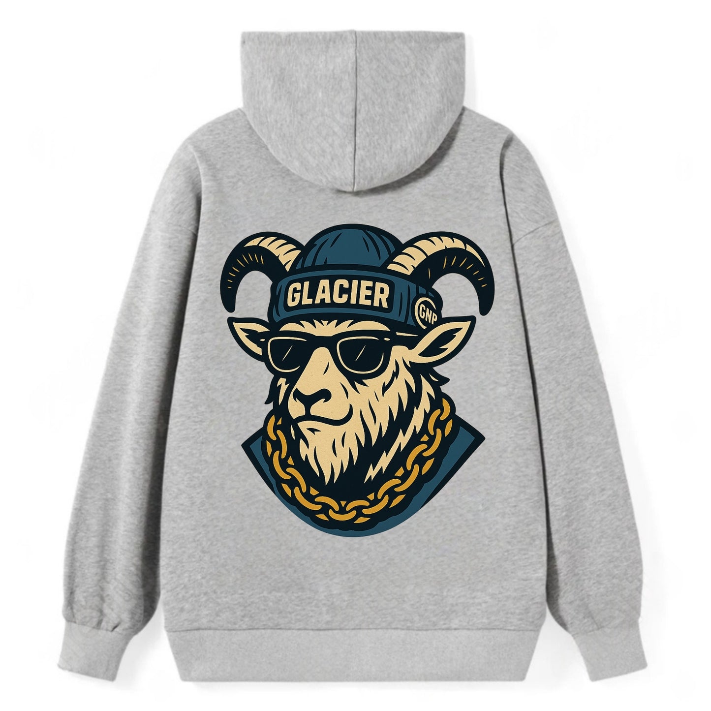 Glacier Mountain Goat - Classic Pullover Hoodie - Grey