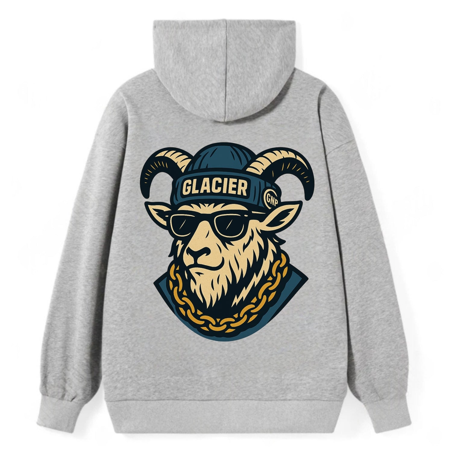 Glacier Mountain Goat - Classic Pullover Hoodie - Grey