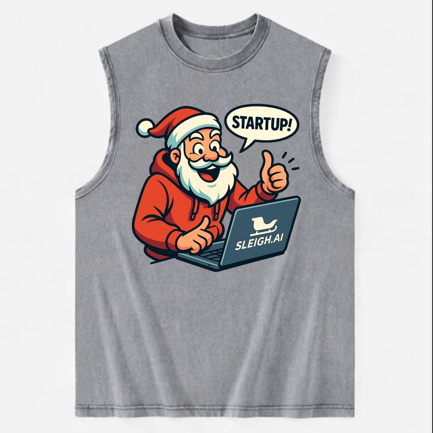 Santa Tech Startup CEO - Vintage Washed Tank - Grey