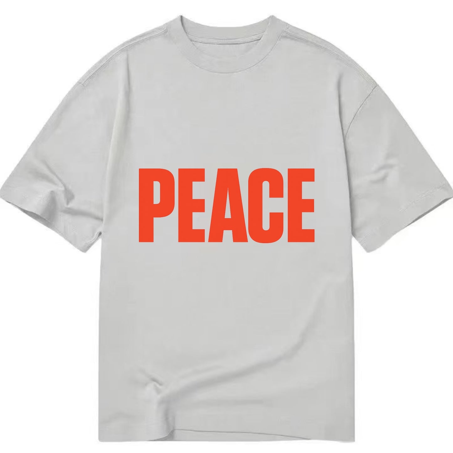 Bold typography design - "PEACE" - inner calm, tranquility, serenity - Classic T-shirt - Grey