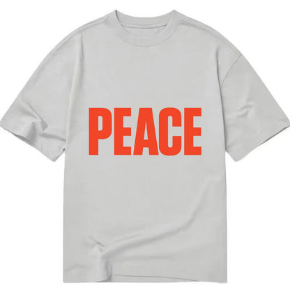 Bold typography design - "PEACE" - inner calm, tranquility, serenity - Classic T-shirt - Grey