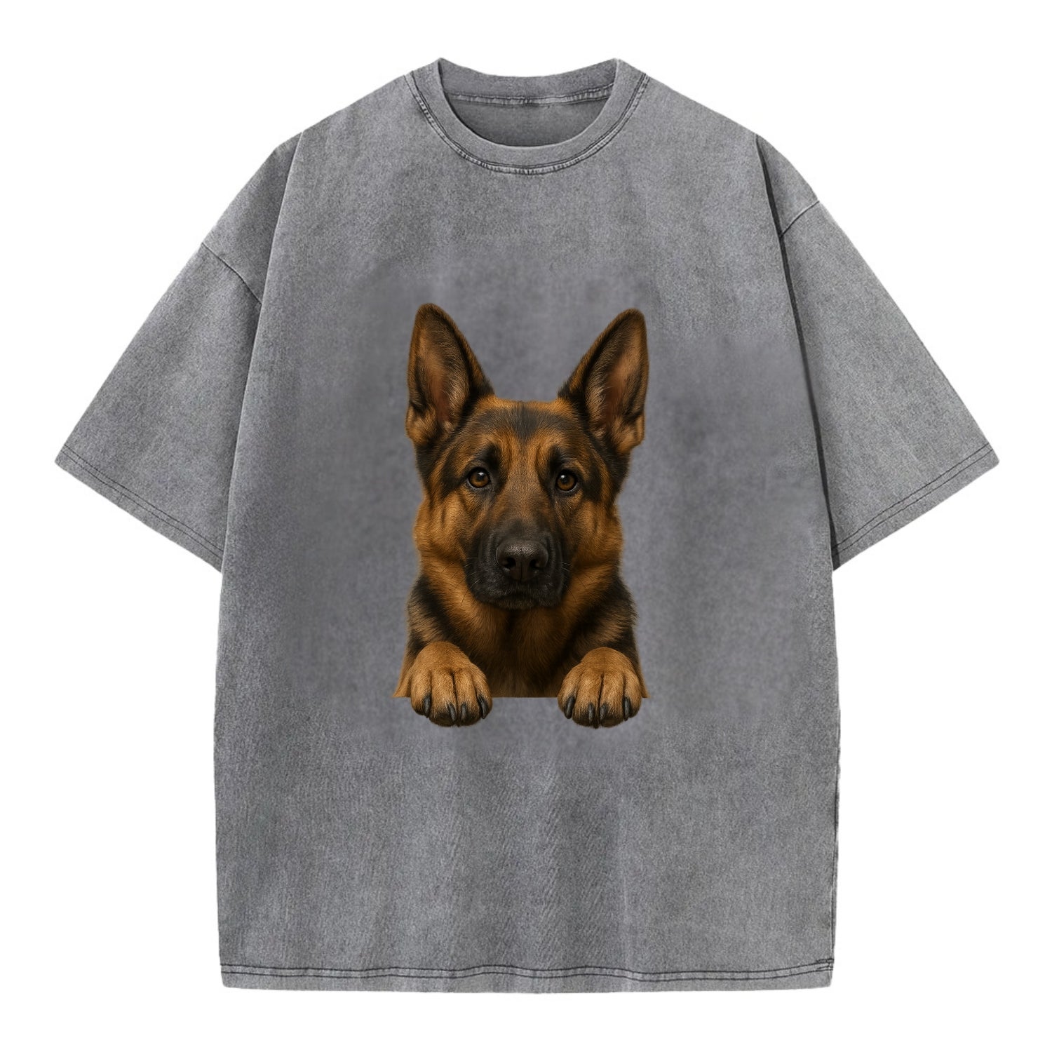 German Shepherd  - Vintage T-shirt - Grey