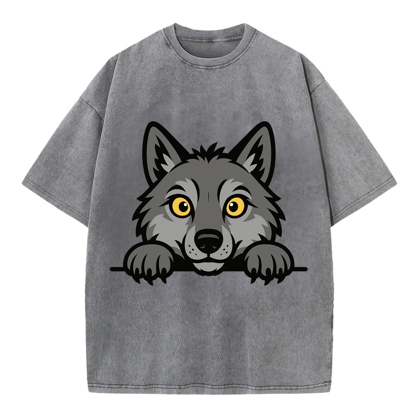 Wolf  - Vintage T-shirt - Grey