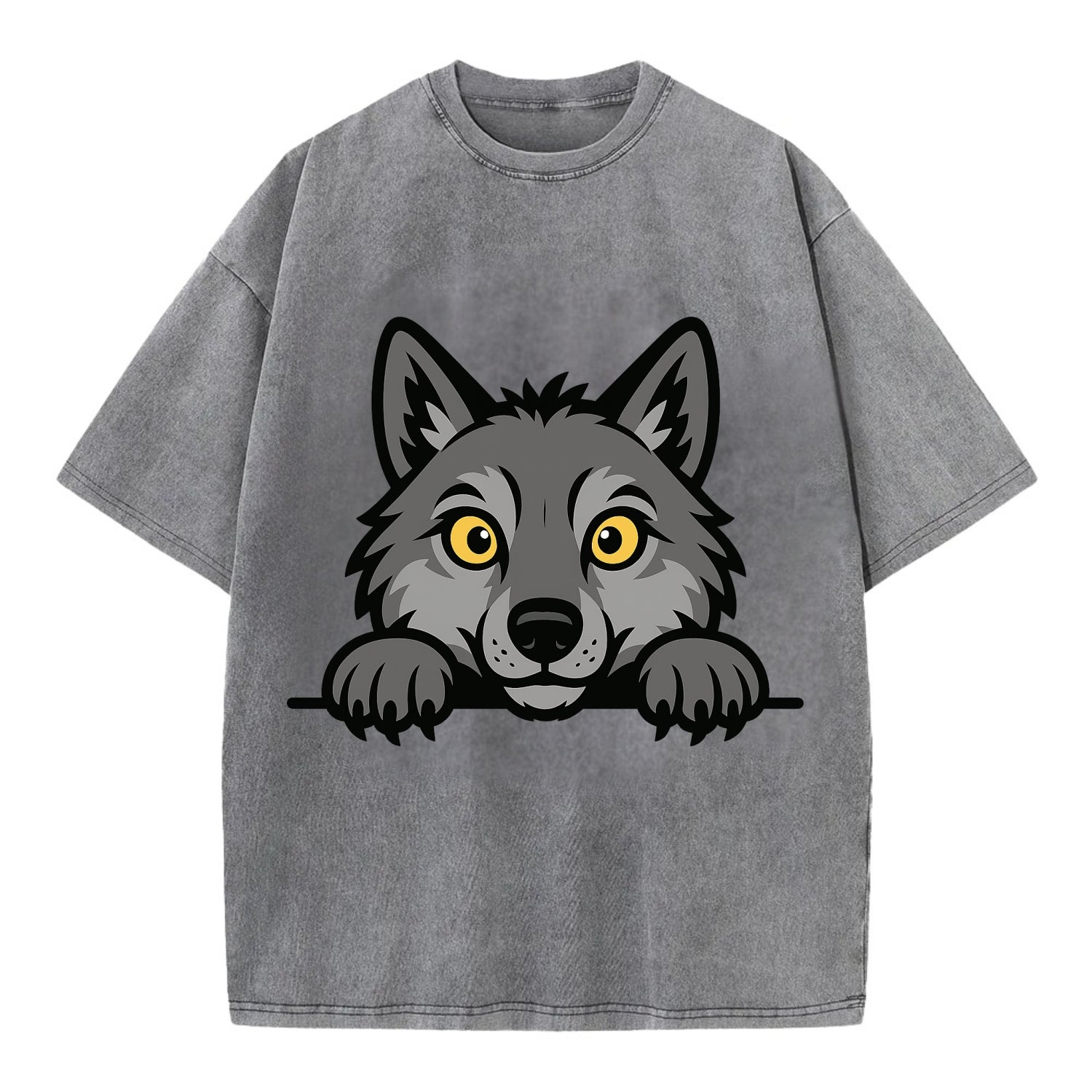 Wolf  - Vintage T-shirt - Grey