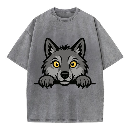 Wolf  - Vintage T-shirt - Grey