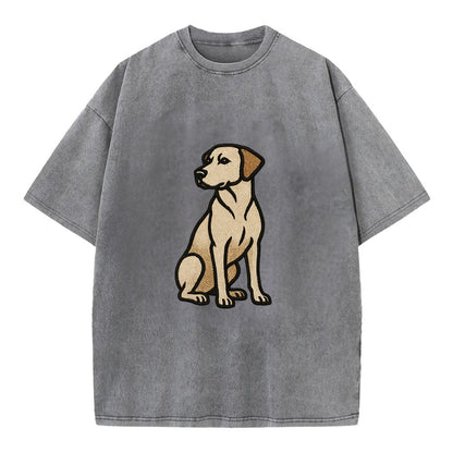 Rhodesian Ridgeback - Red wheaten sittin Vintage T-shirt - Grey