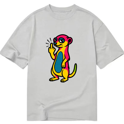 cute meerkat standing guard on hind legs, one front paw raised in sassy salute - Classic T-shirt - Grey